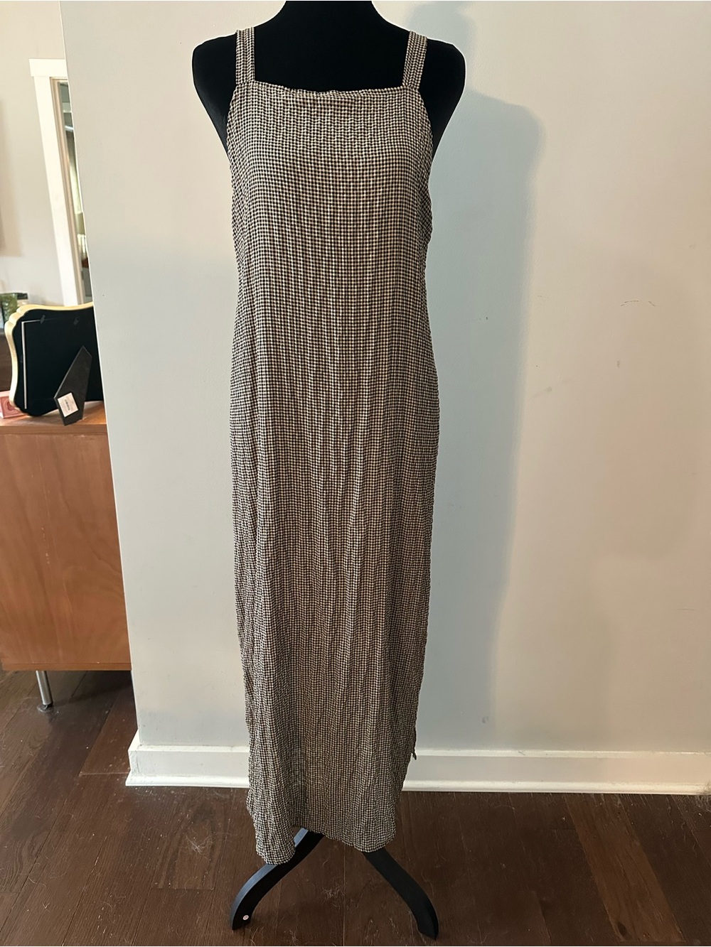 Mod Ref Black and White Gingham Maxi Dress